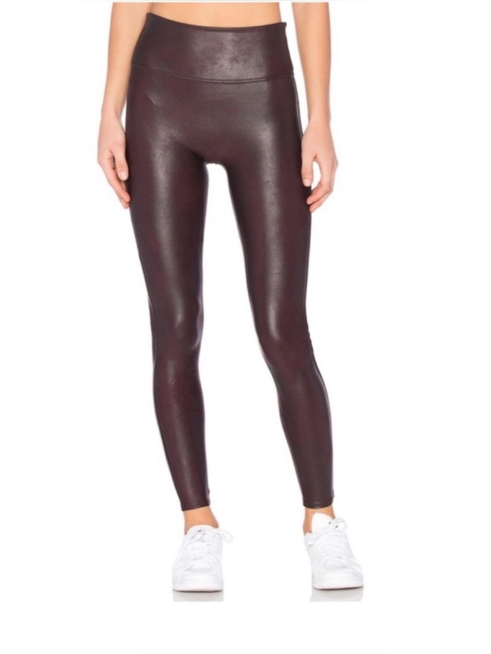 NWOT! Spanx Wine High-Waist Faux-Leather Leggings